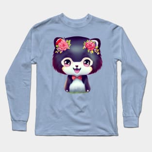 Cute kawaii panda bear Long Sleeve T-Shirt